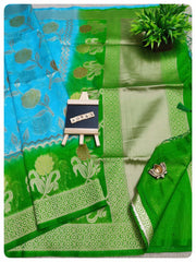 Raw silk organza sarees #A0962