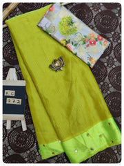 Plain Chiffon With Mirror Work #KC172