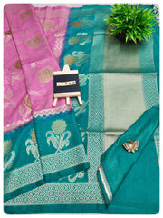 Raw silk organza sarees #A0960