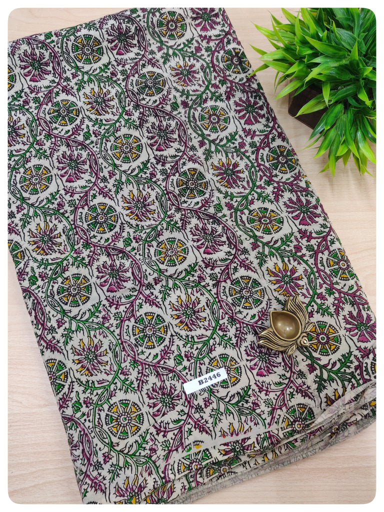 Kalamkari Silk Fabric #B2446