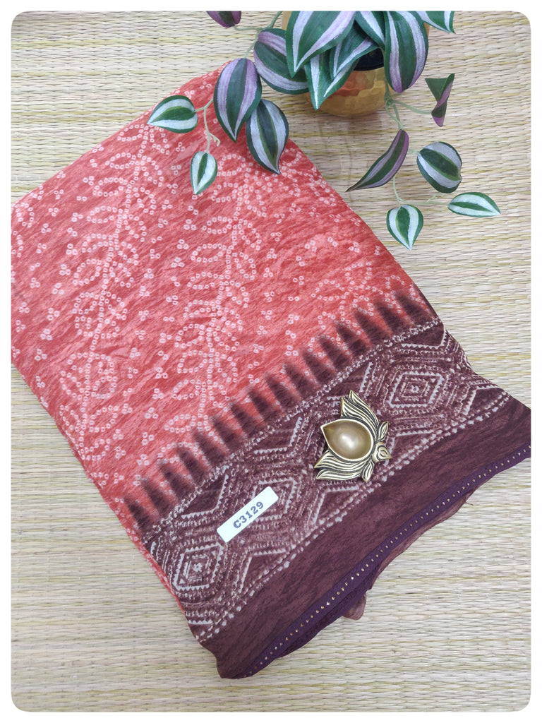 Designer Synthetic Saree #C3129