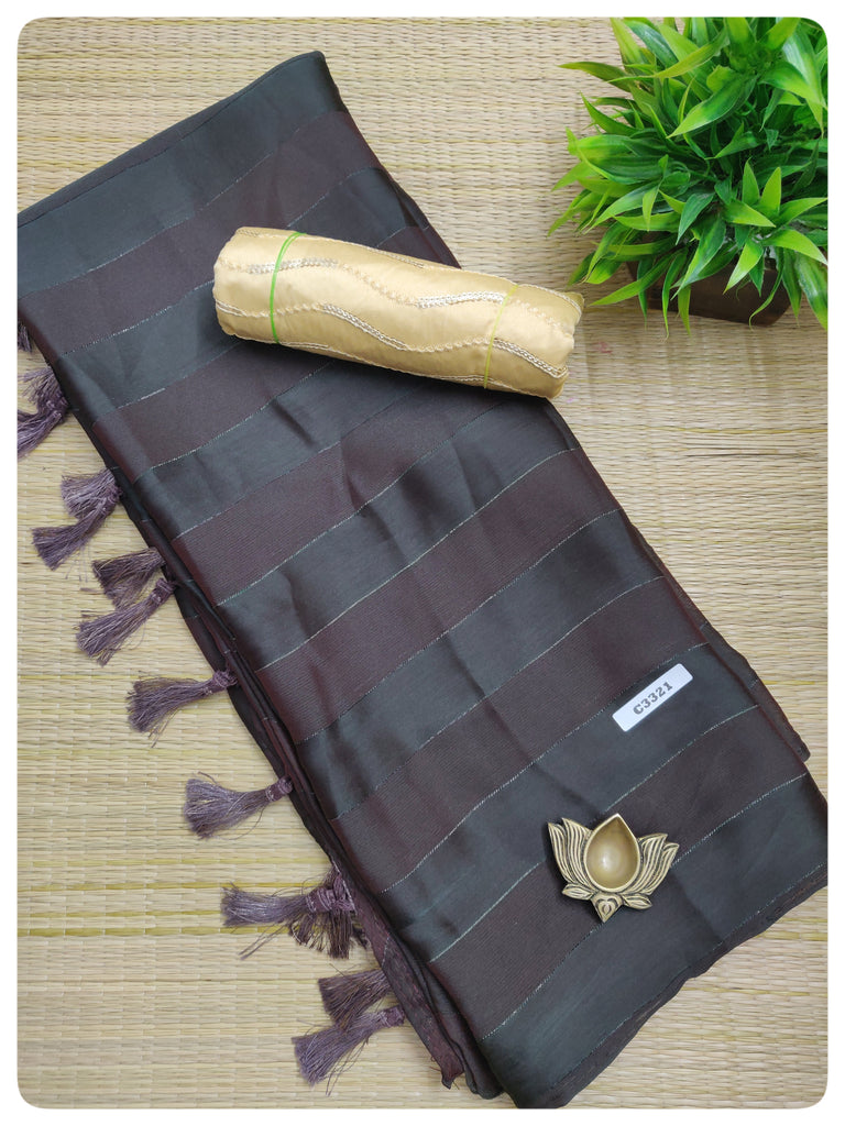 Satin Saree #C3321