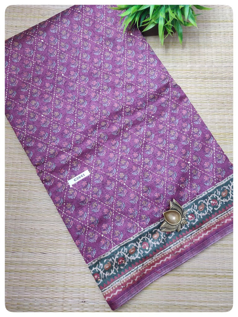 Brushed RawSilk Saree #C3641