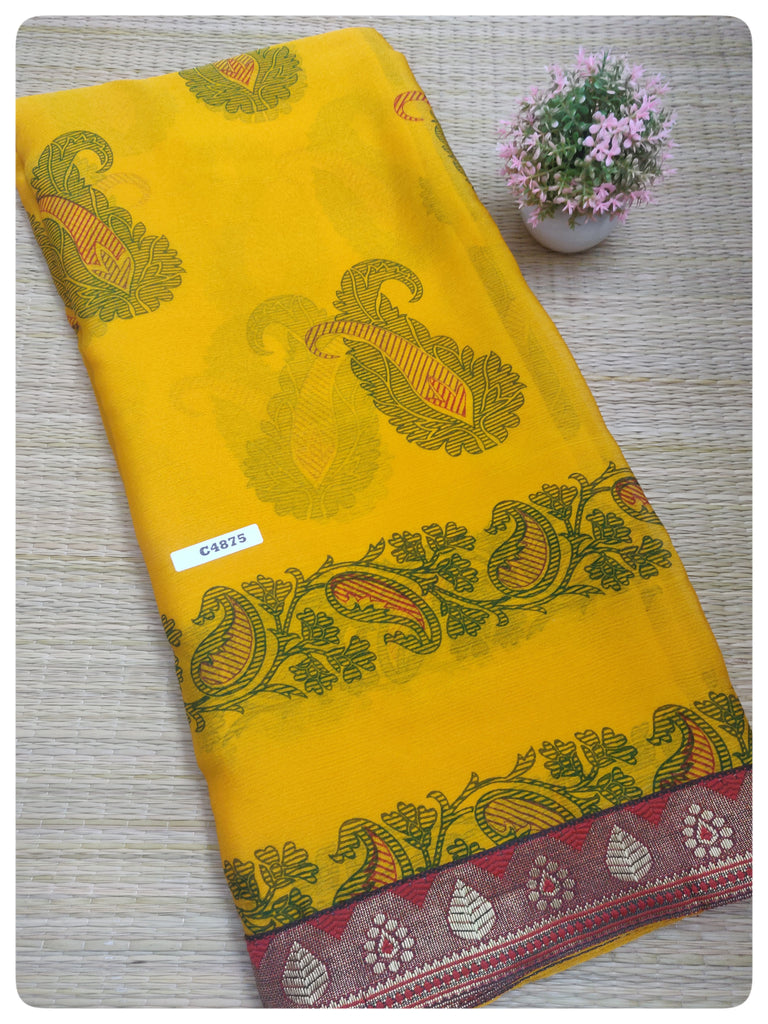 Mass Crepe Sarees #C4875